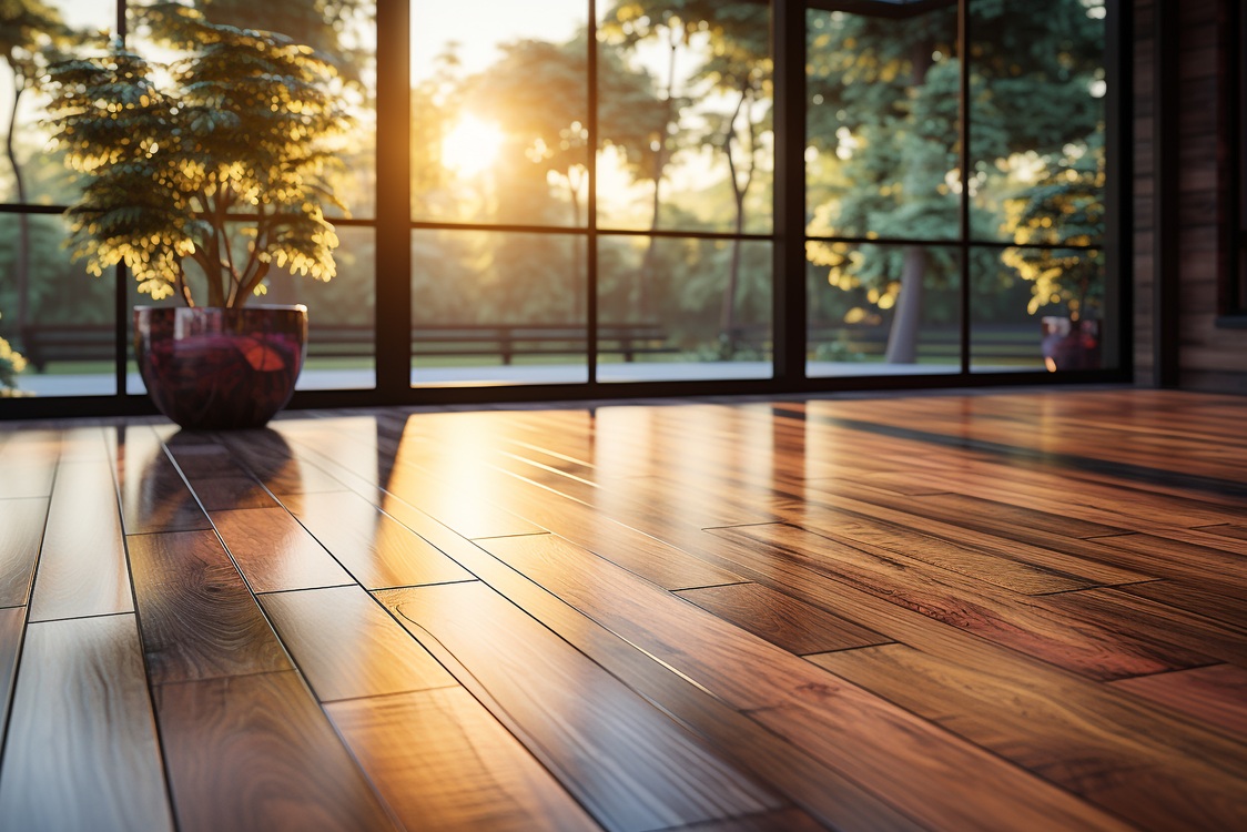 Zadbana drewniana podłoga po konserwacji – usługa czyszczenia i pielęgnacji podłóg Kielce MultiTask